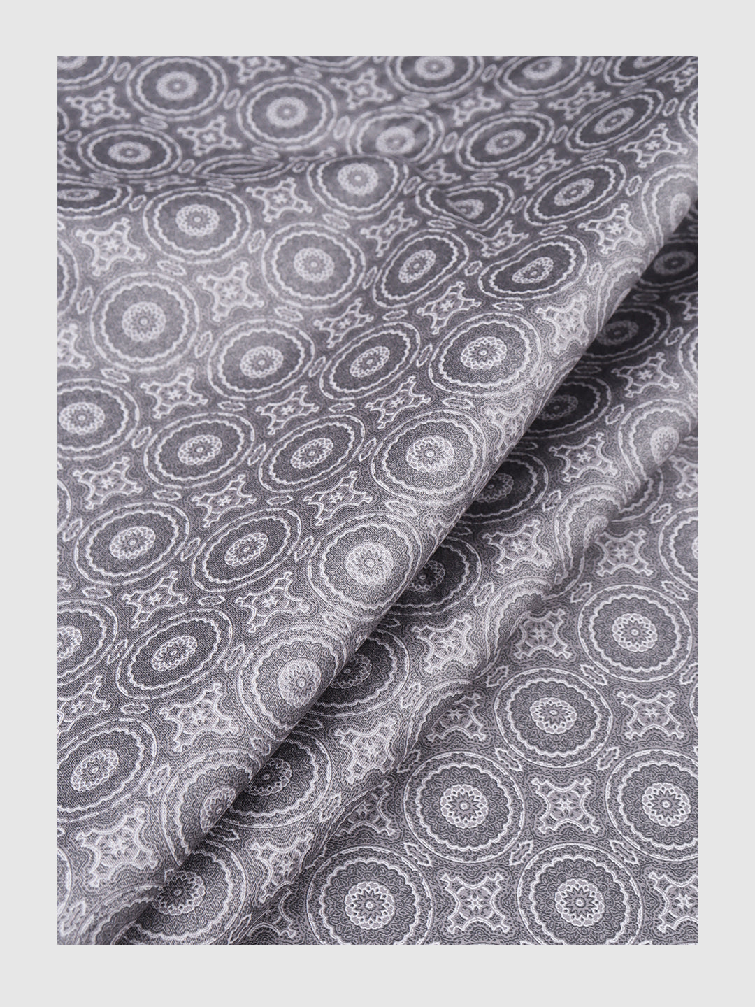 Men Cotton Rich Grey Printed Shirt Fabric Oslo Print