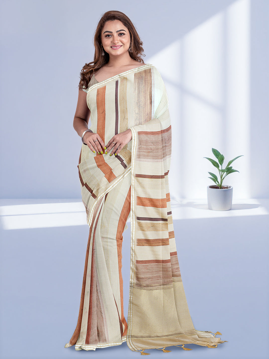 Women Sandal Semi Tussar Saree ST287