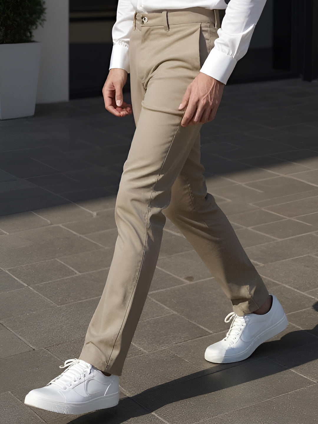 Men Cotton Lycra Sandal Smart Fit Pant Zara