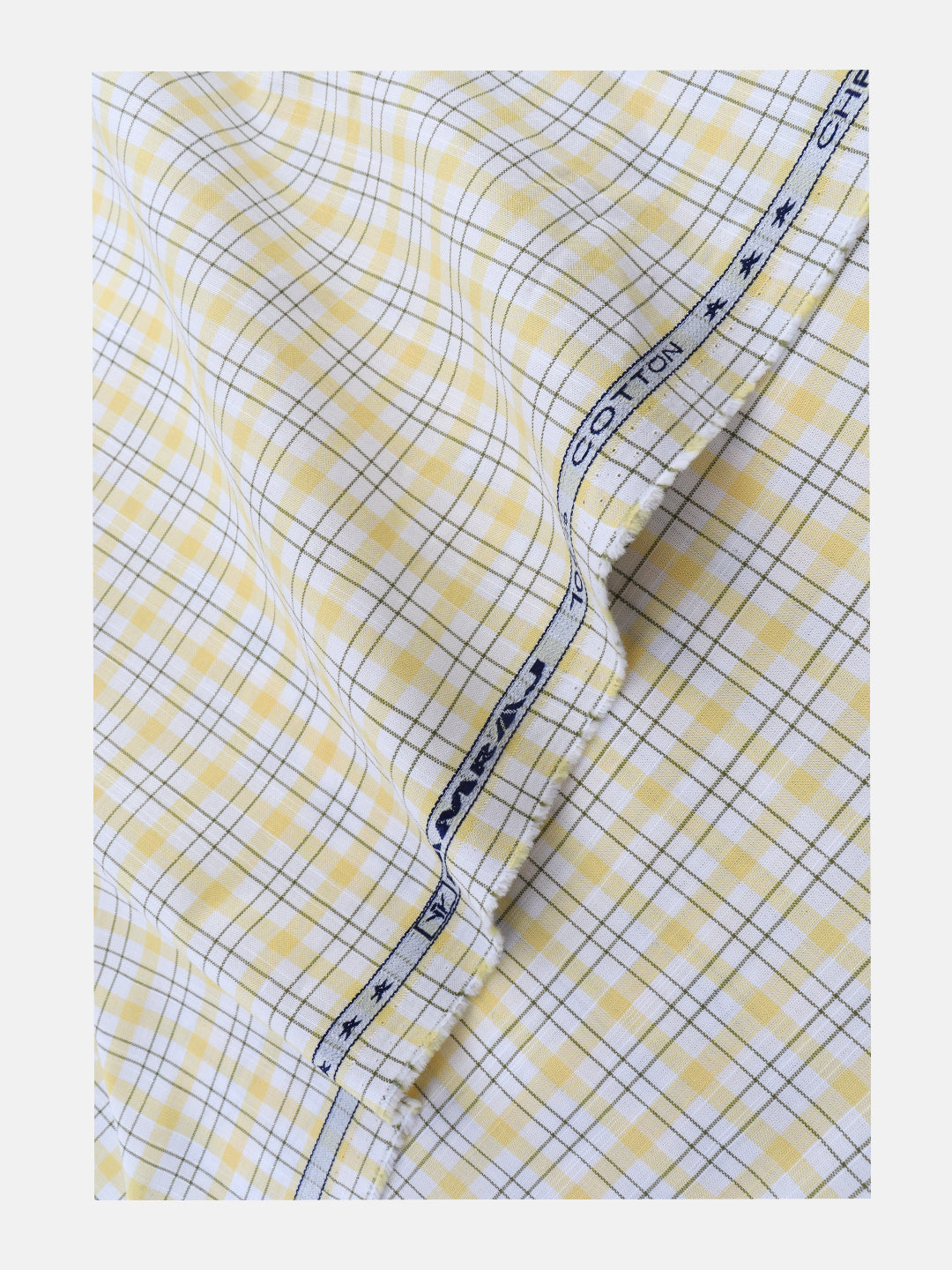 Men 100%Cotton Checked Shirt Fabric Yellow Liberty Cotton