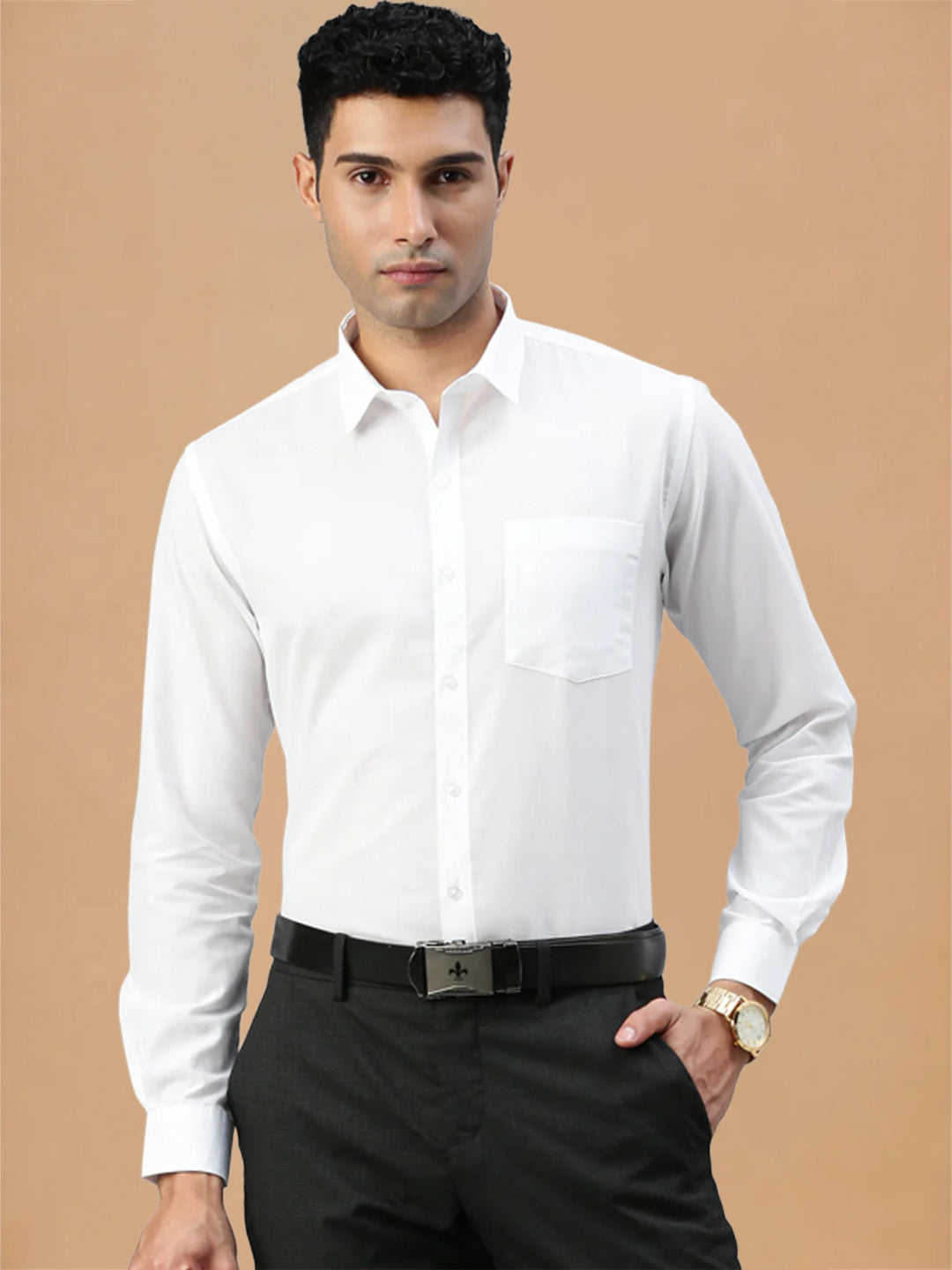 Cotton Rich Straight Cut White Shirt – Minister