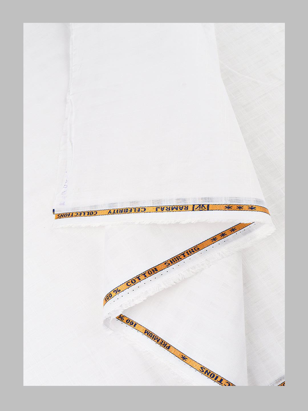 Men 100%Cotton Self Design Shirting Celebrity White C02
