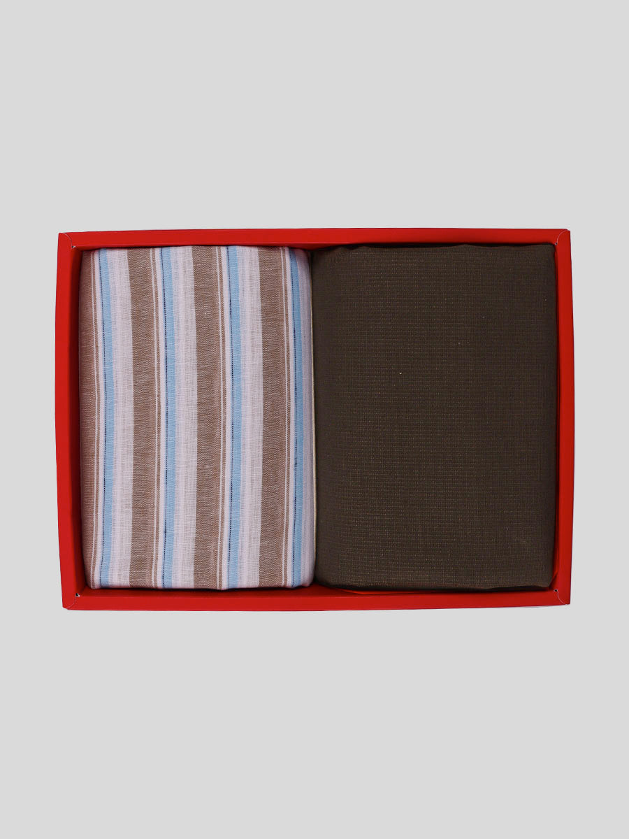 Cotton Striped Shirting & Suiting Gift Box Combo RY35-Ad vert