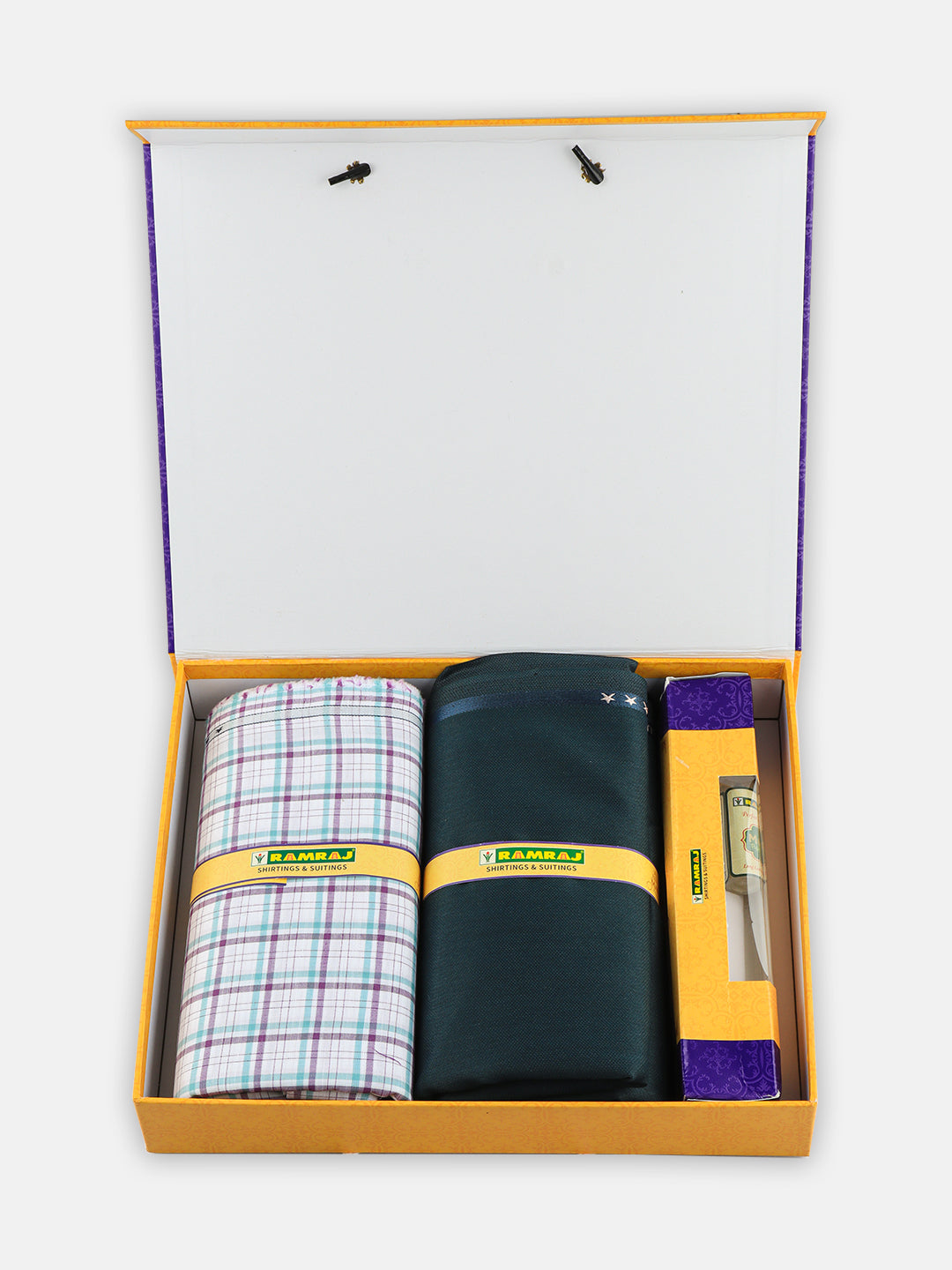 Men 100% Cotton Checked Shirting & Suiting Gift Box EM35