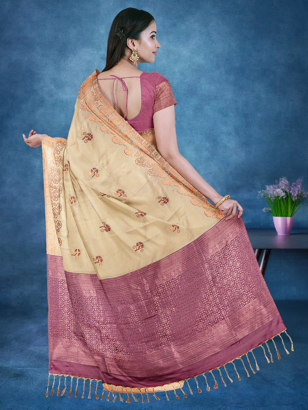 Women Semi Silk Saree Sandal SD05