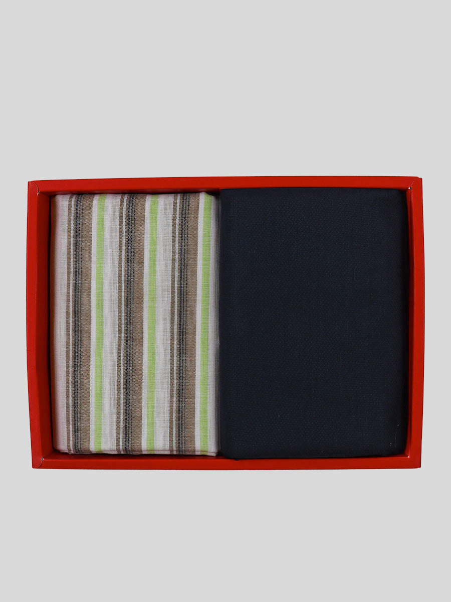 Cotton Striped Shirting & Suiting Gift Box Combo RY36-Box view