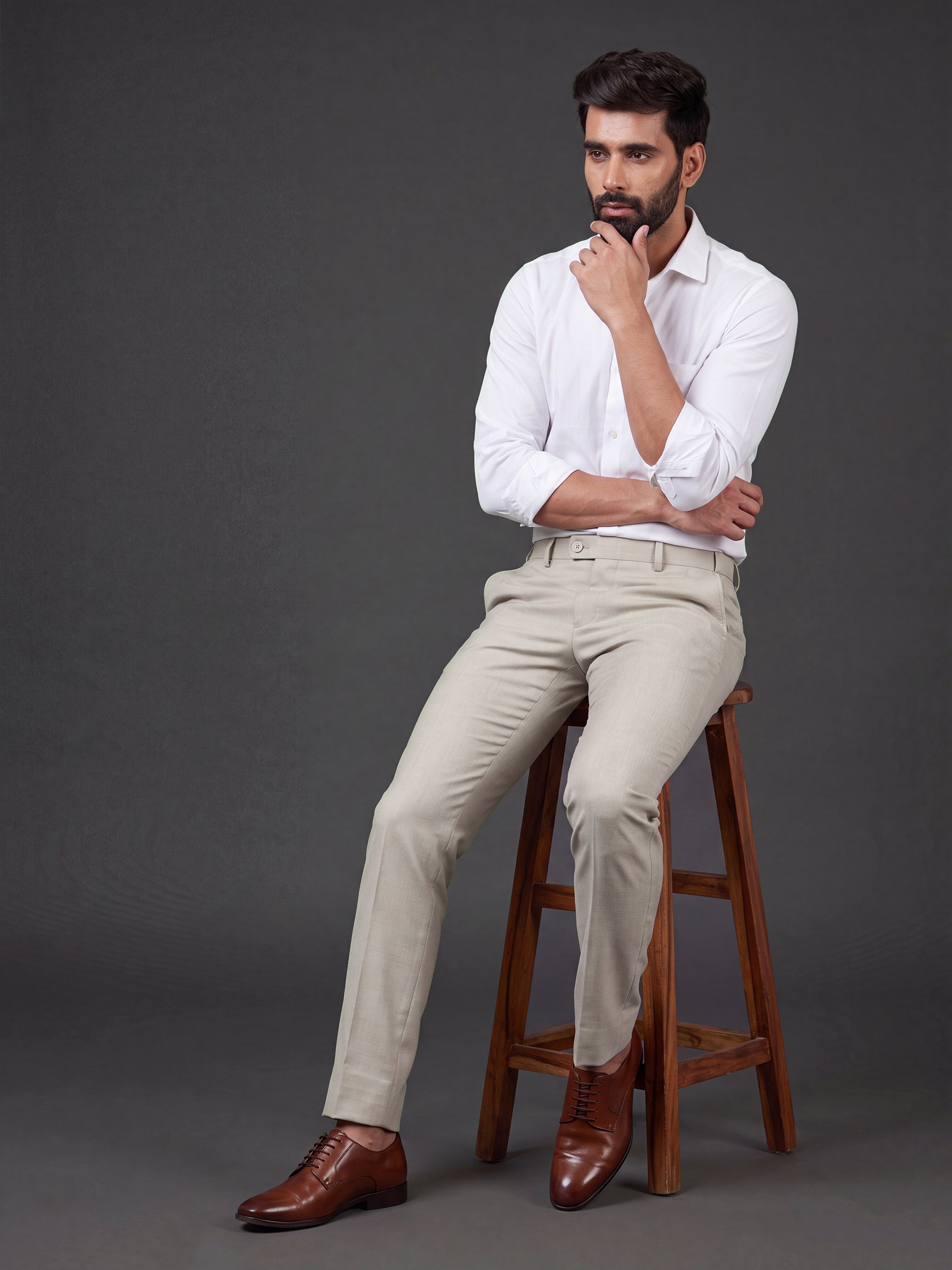Prima Club Cotton Poly Viscose Stretchable Waistband Olive Grey Pants