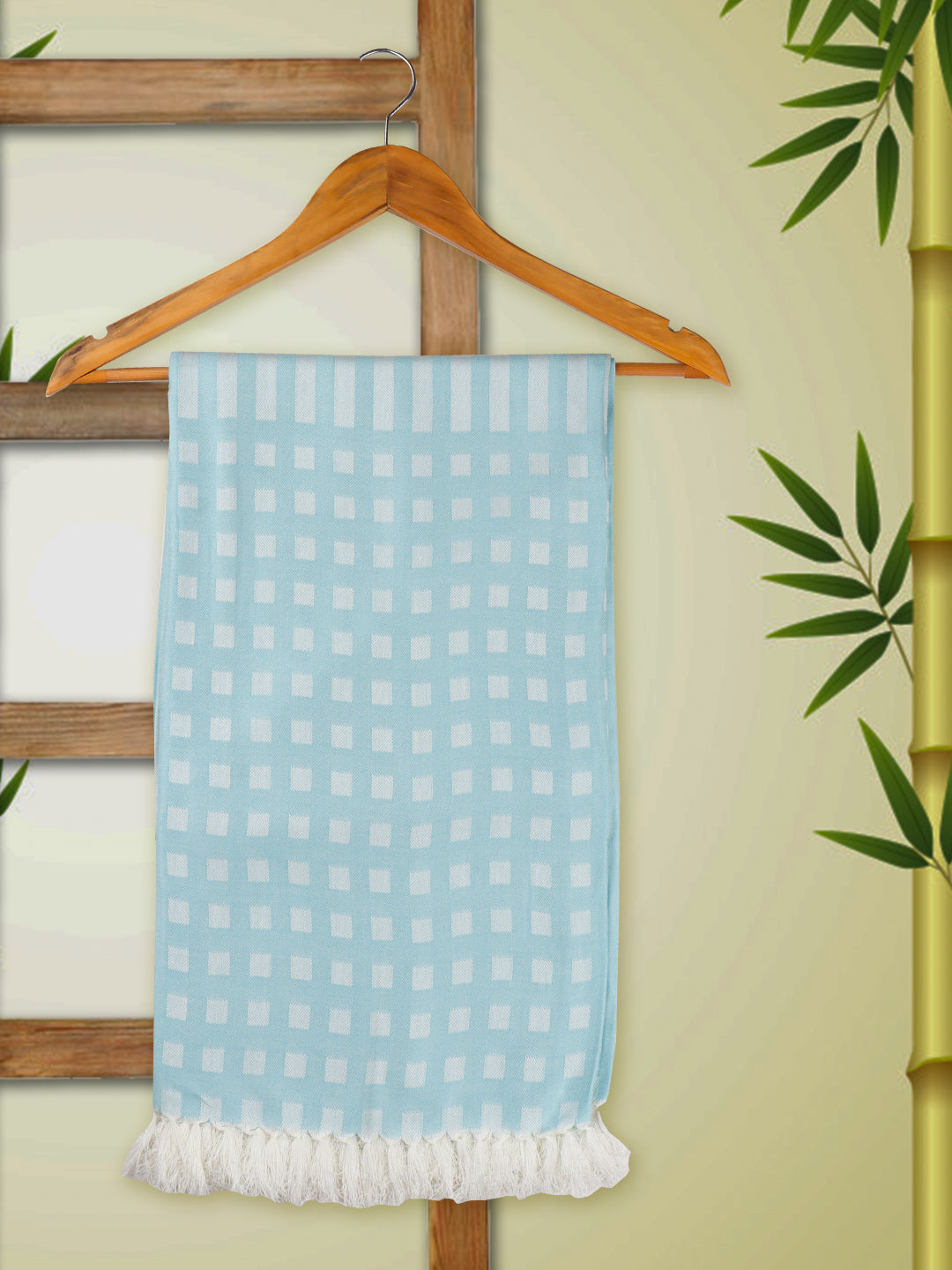 Ultra Soft Absorbent Bamboo Cotton Blue Bath Towel ST02