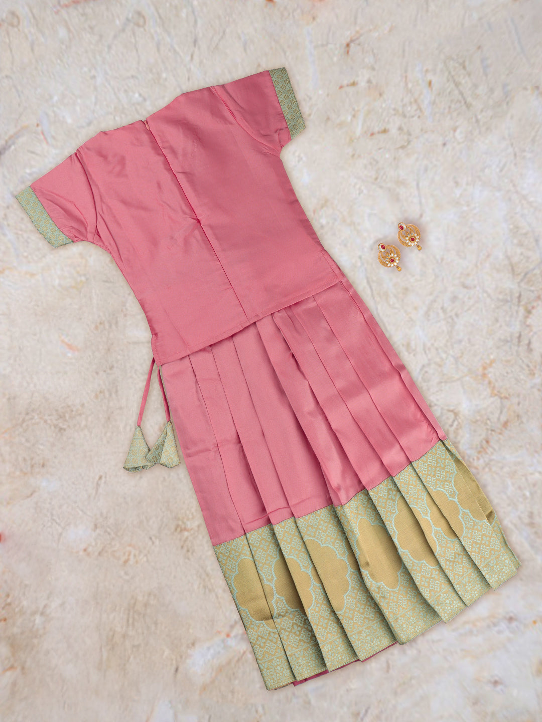 Girls Skirt Set Pink with Green GPS11