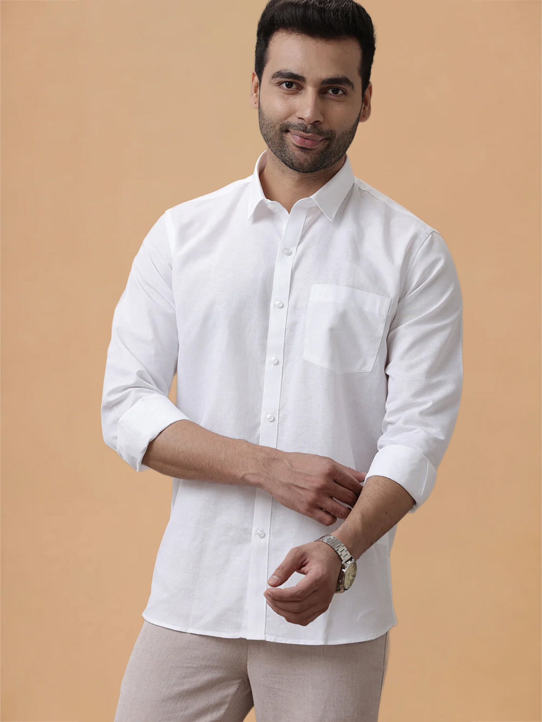 Cotton Linen White Shirt - Natural Texture & Comfort