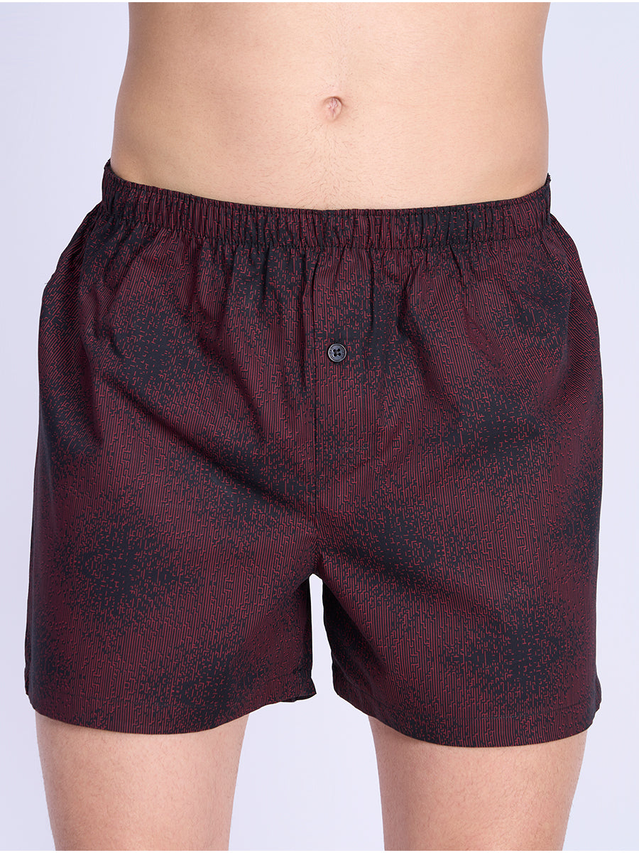 Mens Woven Inner Boxer Maroon with Black Colour Shorts
