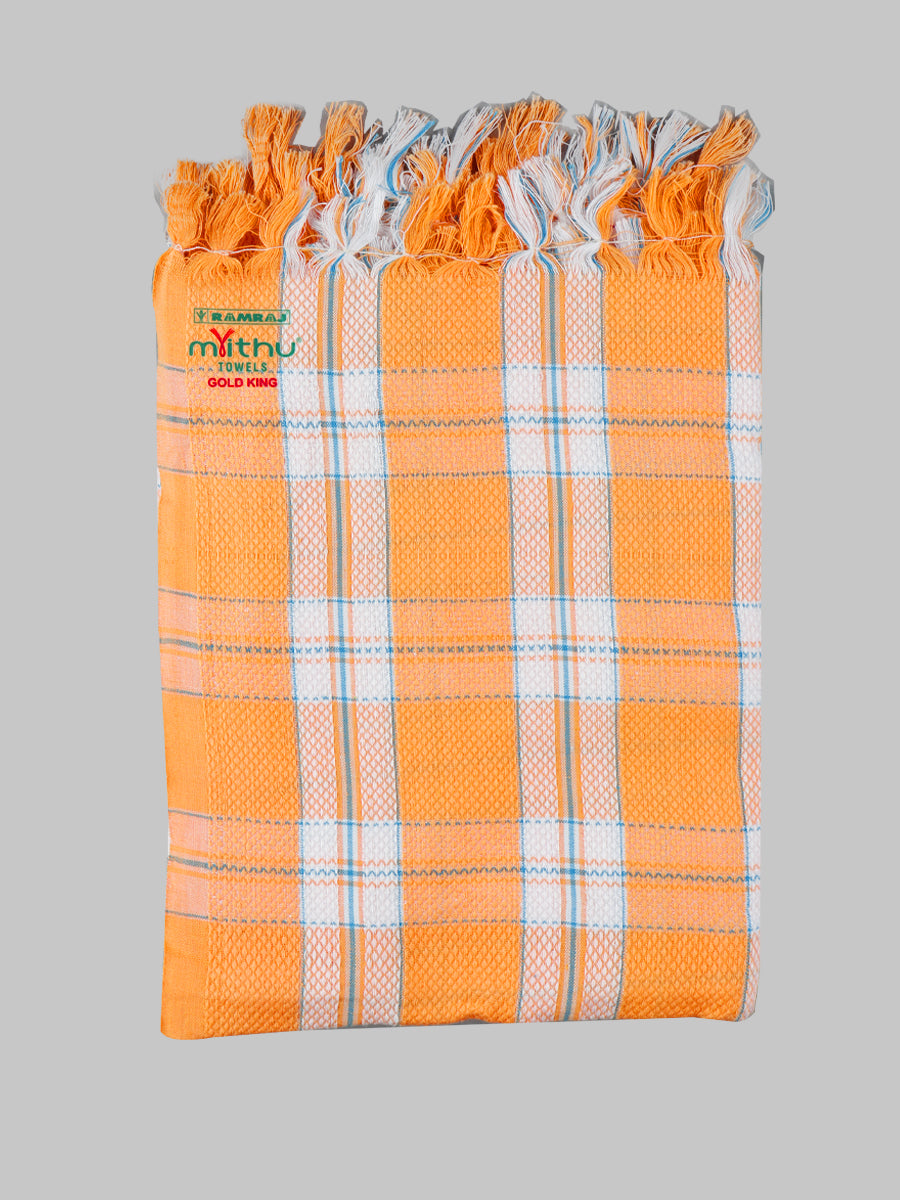 Gold King Cotton Colour Bath Towel-Orange