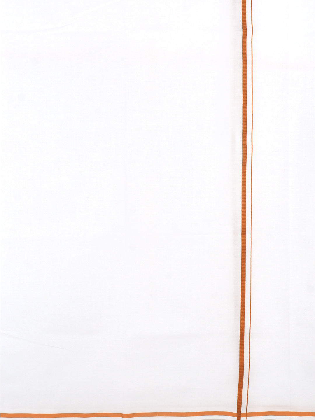 Men 100% Cotton Single Layer White Dhoti with Small Border PN01