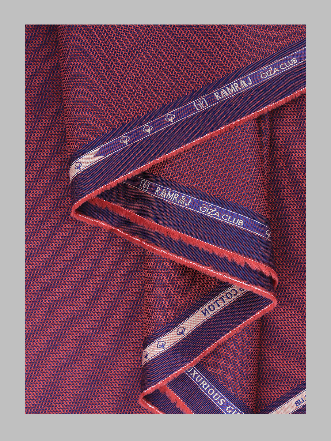 Men 100% Cotton Self Design Shirt Fabric Maroon Grand Iconic