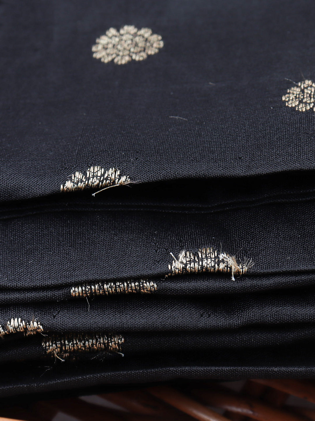 100% Pure Silk Shirt Fabric Black