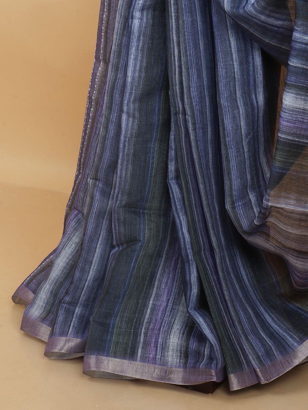 Women Violet Semi Linen Saree SL219