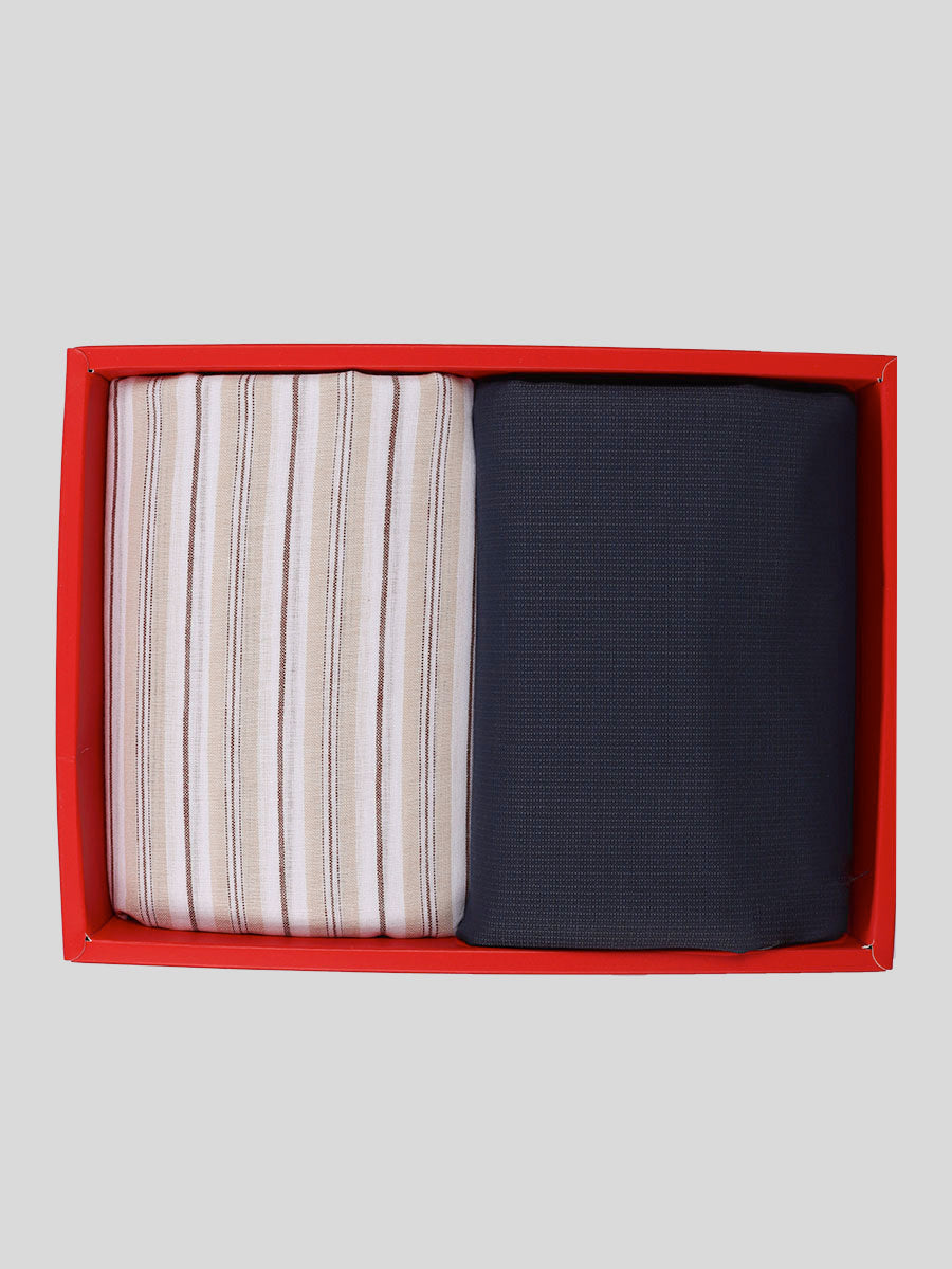 Cotton Striped Shirting & Suiting Gift Box Combo RY39-Box view