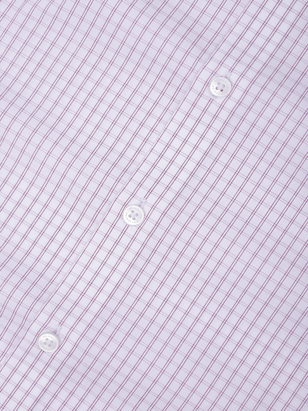 Prima Club Premium Cotton Dobby White Purple Checked Regular Fit Shirt SRBP3