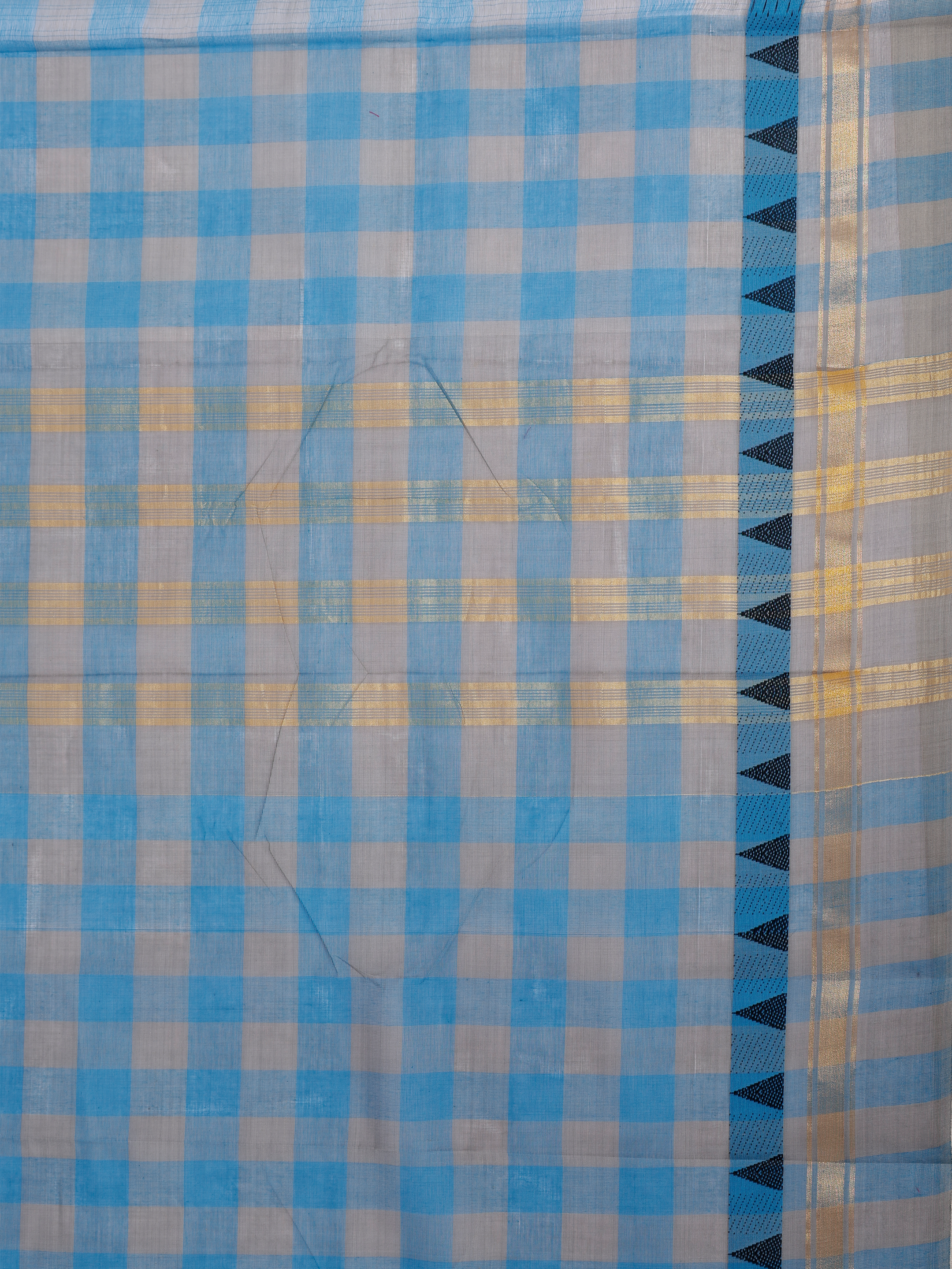Women Chettinad Cotton Blue Saree CCS04
