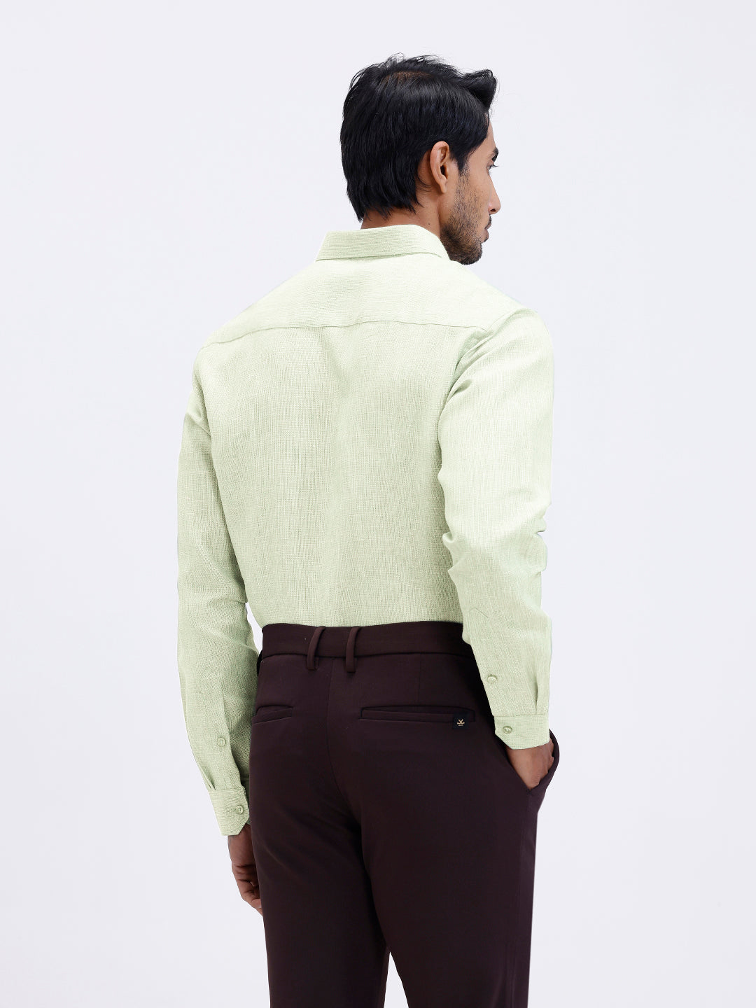 Men Cotton Rich Shirt Light Green Trendy 12 YL9