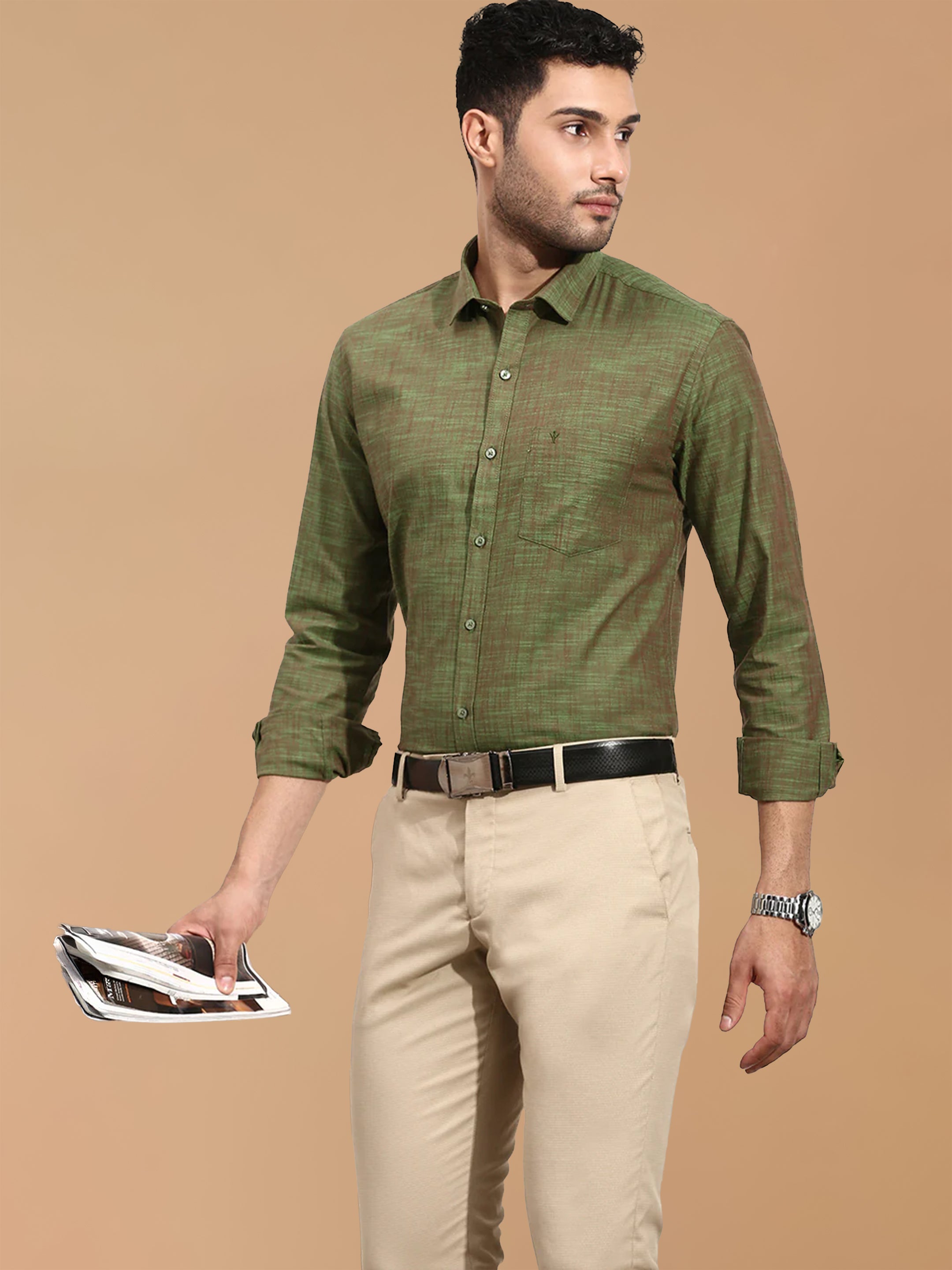 100% Cotton Green Smart Fit Shirt CL2 GT19