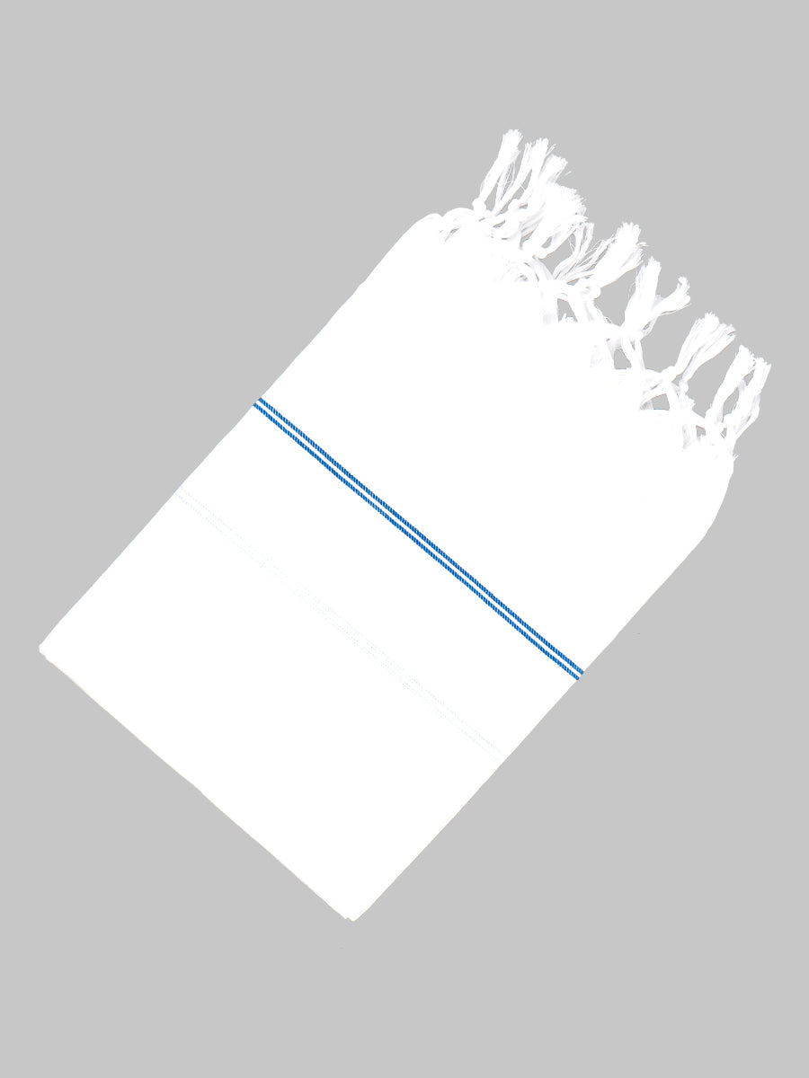 Cotton White Bath Towel No279-Blue