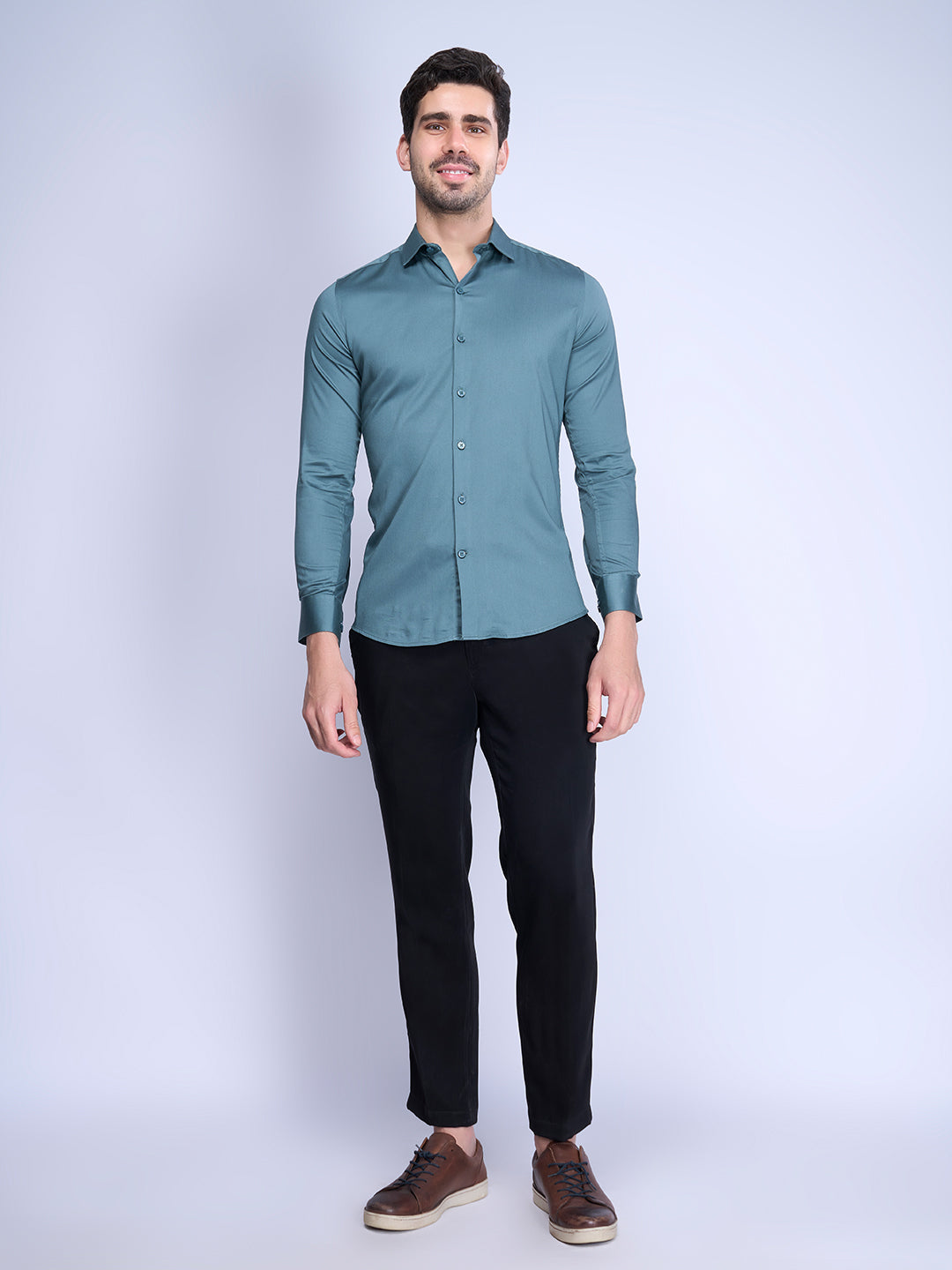 Mens Slim Fit Blue Full Sleeves Shirt