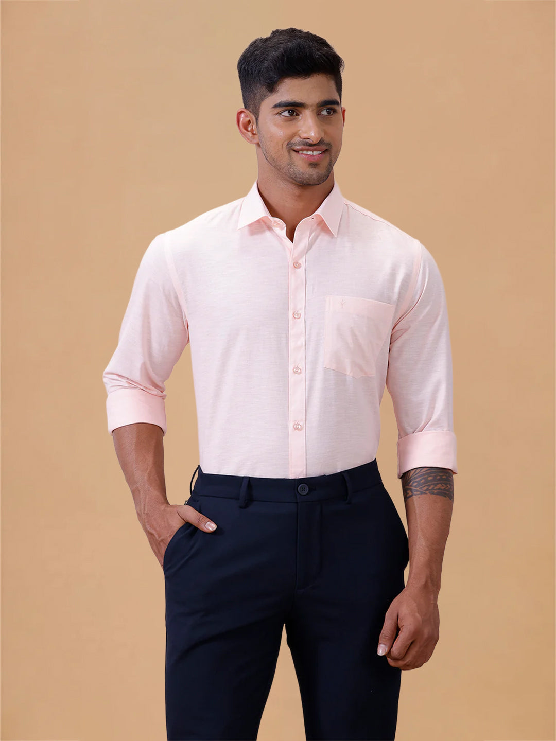 Cotton Rich LT Pinky Orange Regular Fit T64 ANT2