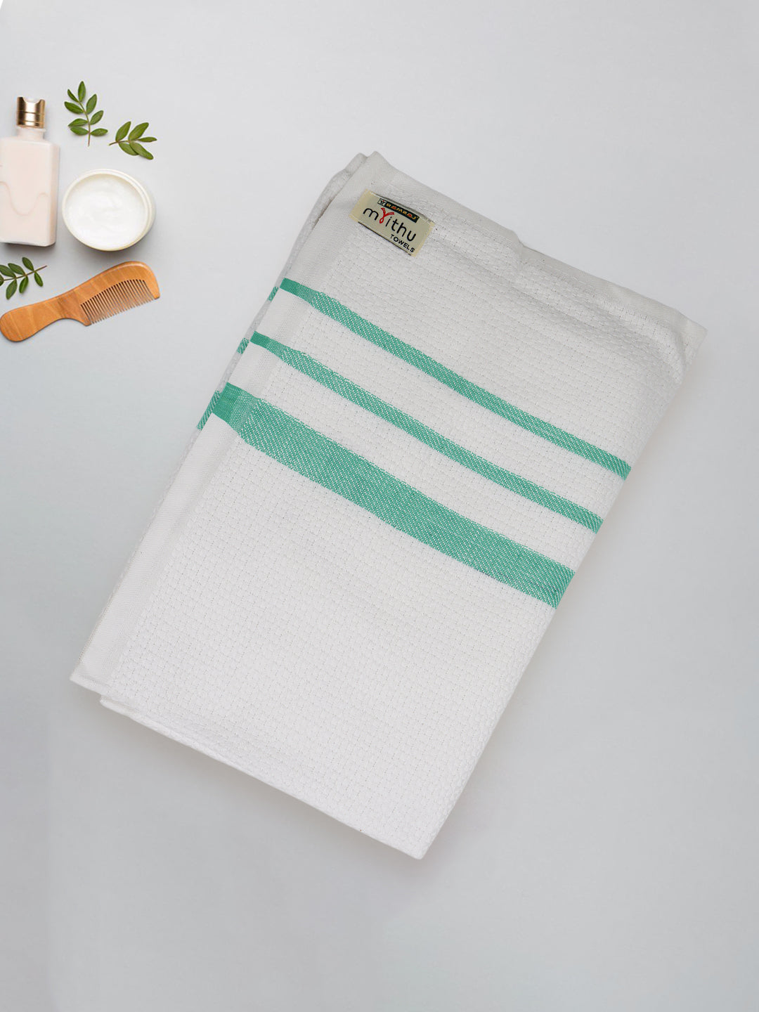 100% Cotton Self Designed Bath Towel White Magnus