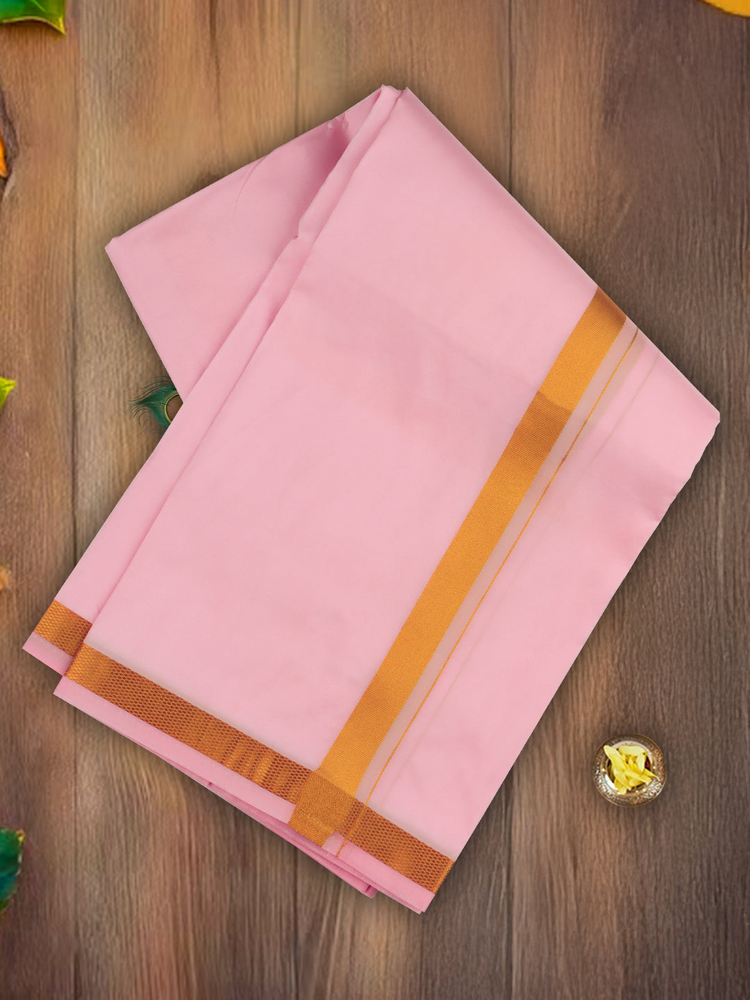 Men Art Silk Jari Dhoti & Shirting Set Petal Ashirwath(3*1)