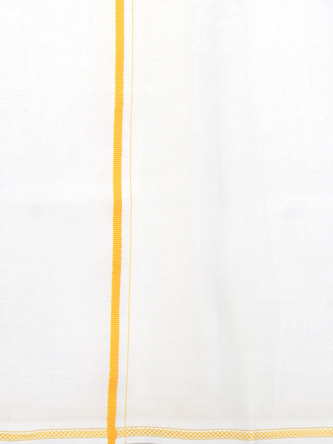 Men 100% Cotton Single Layer White Dhoti with Small Border GC02
