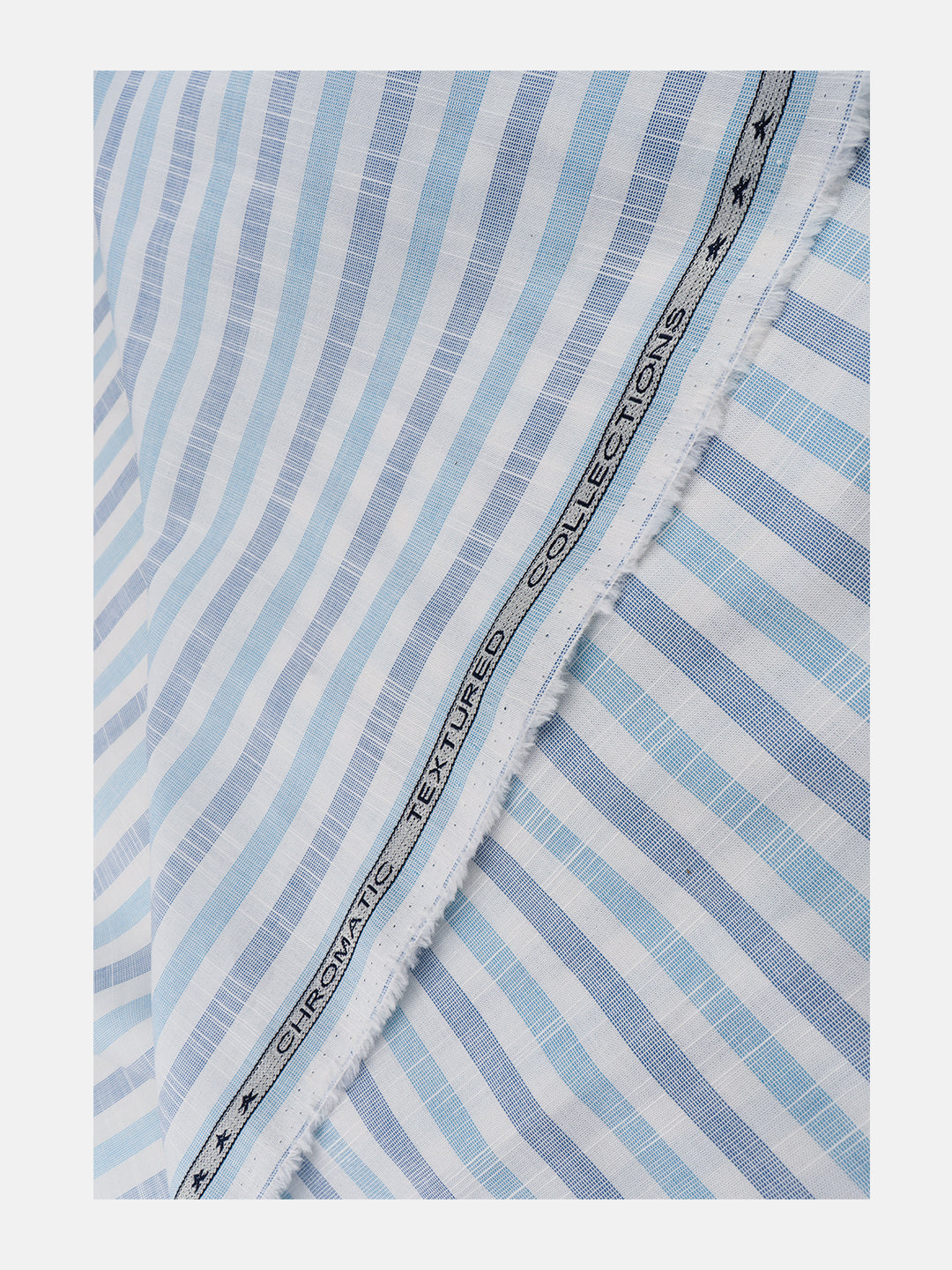 100% Cotton Men Striped Shirt Fabric White with Blue Liberty Cotton