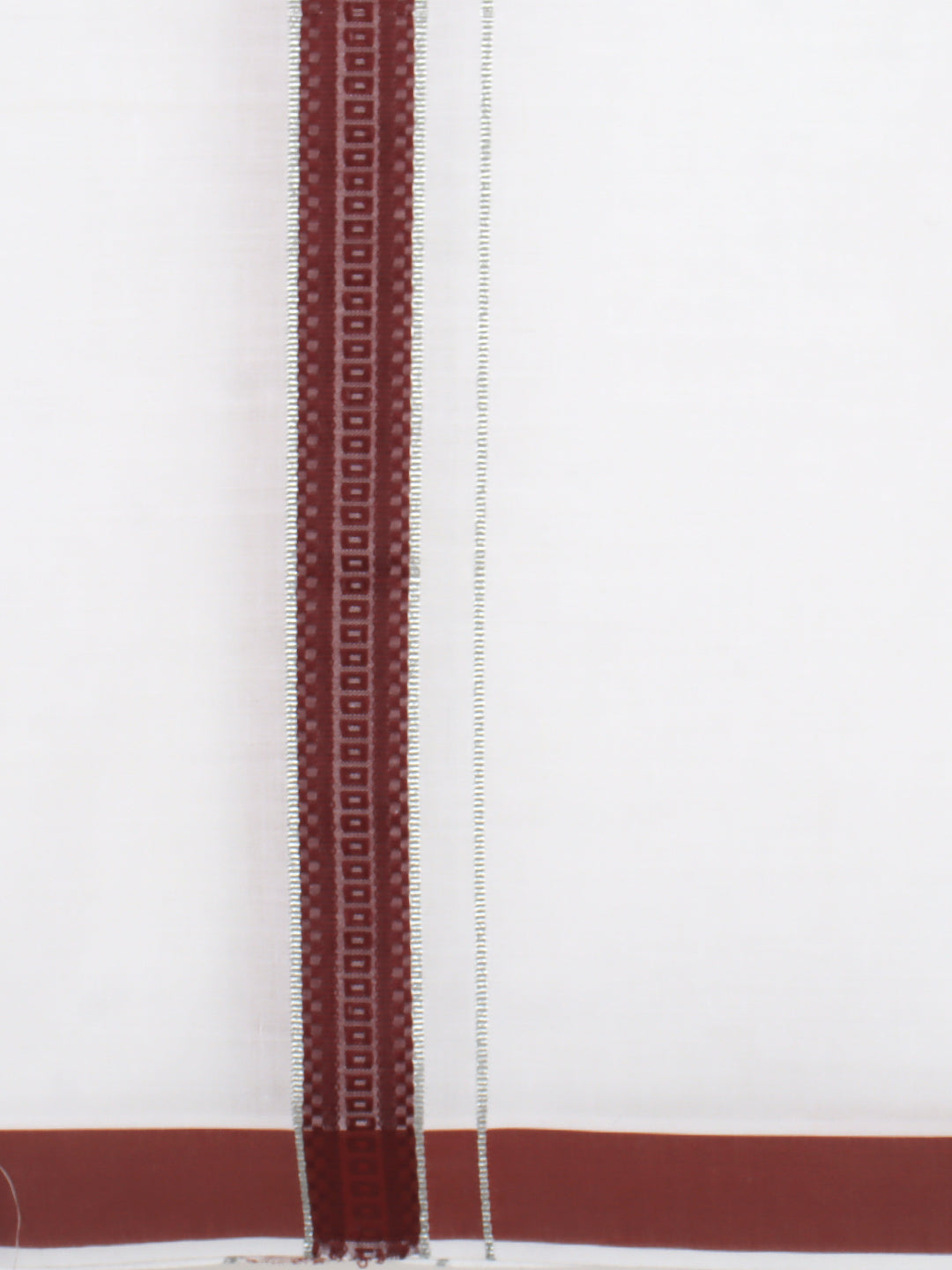 Men Reddish Brown Short Length Kurta with Matching Border Dhoti Set OE11