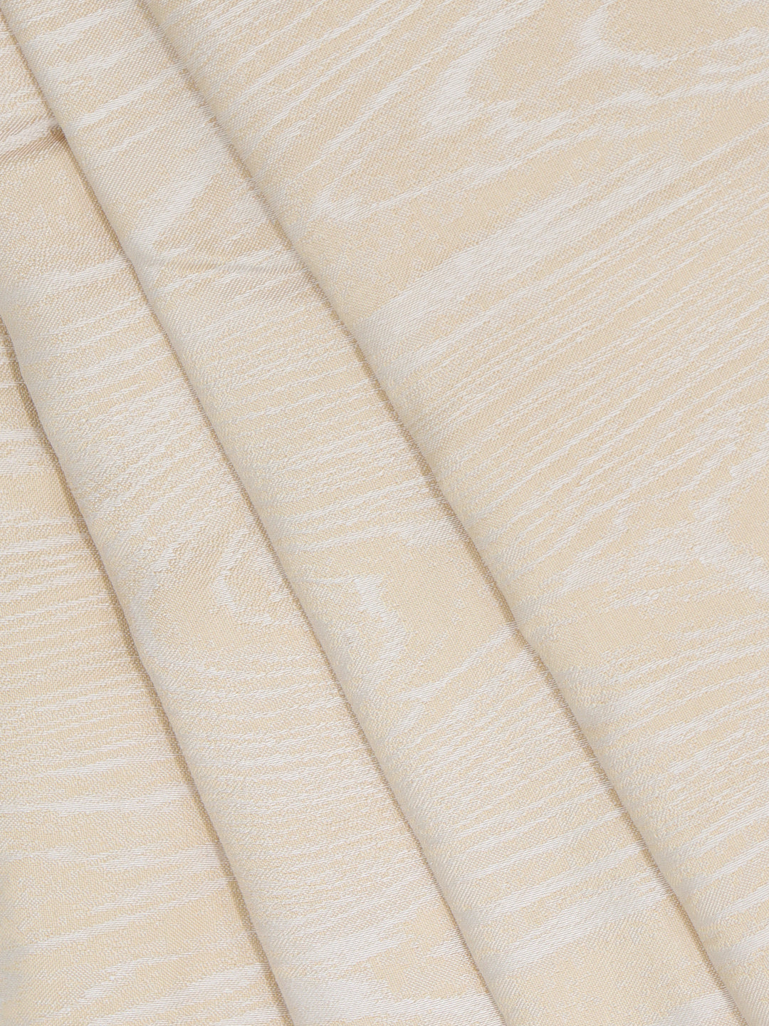 100% Pure Silk Wood Design Kurta Fabric Cream