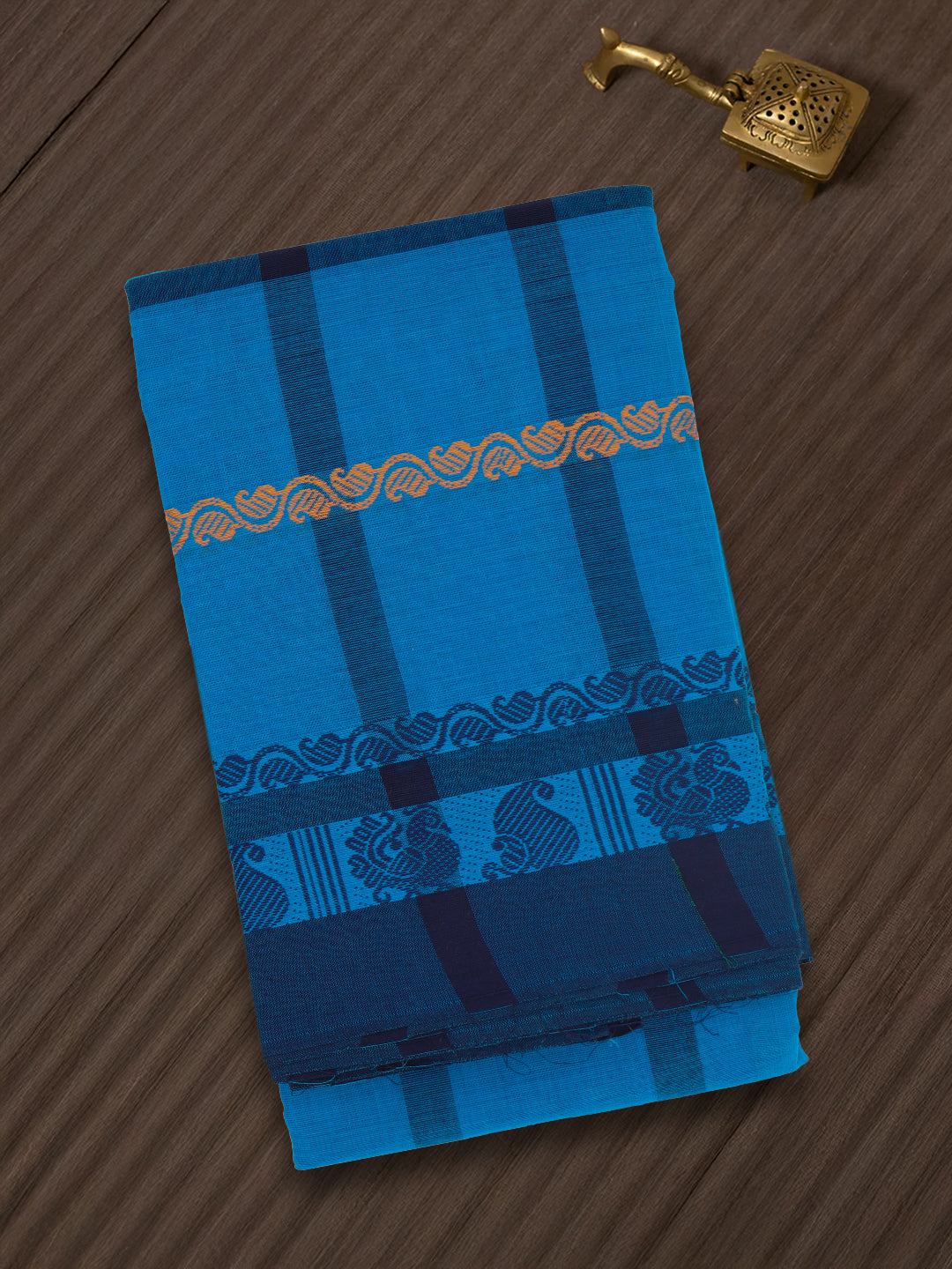 Women Blue Pure Chettinad Cotton Saree PCS202