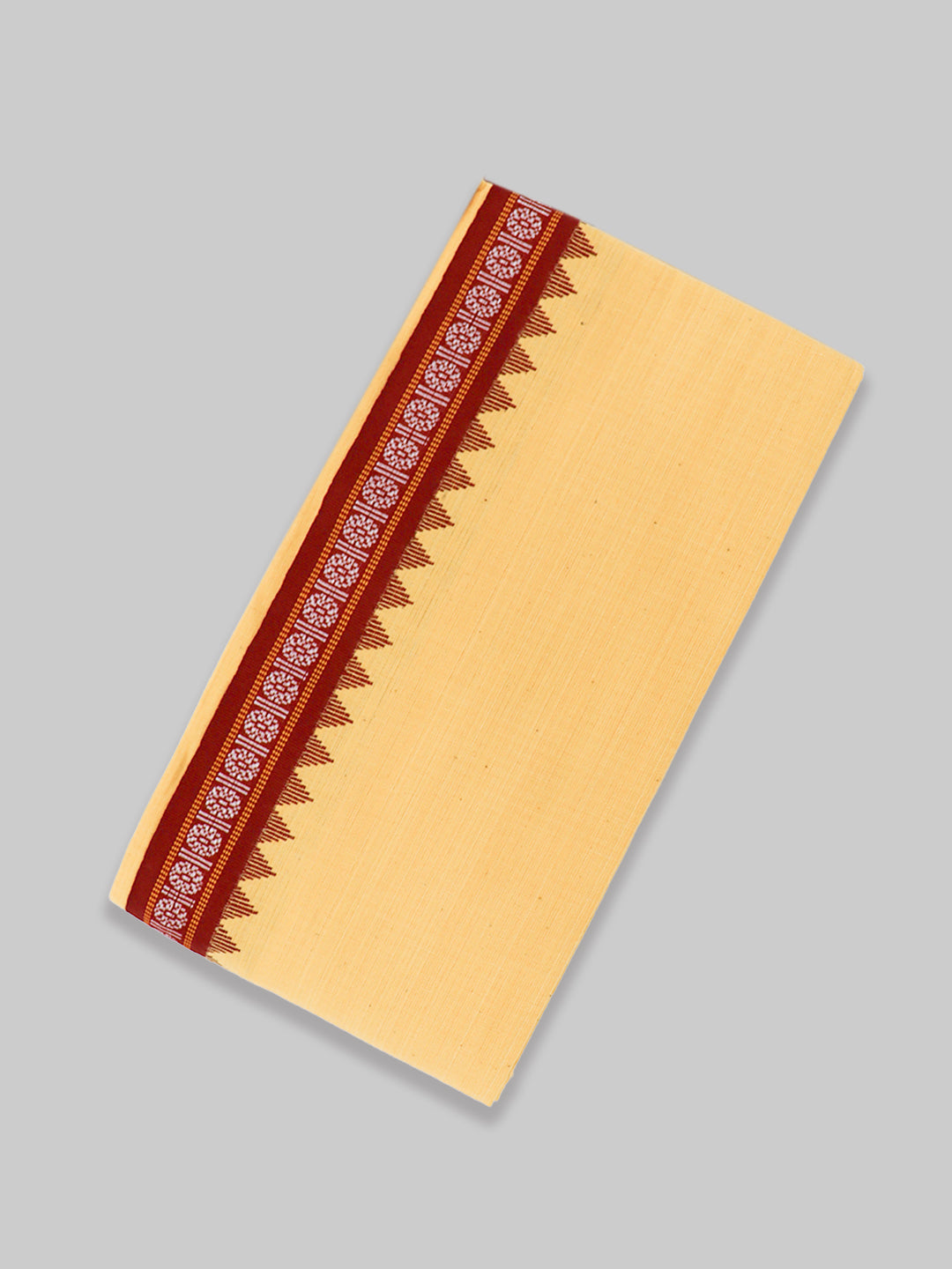 Men Fancy Border Angavastram Towel Biscuit Sandal