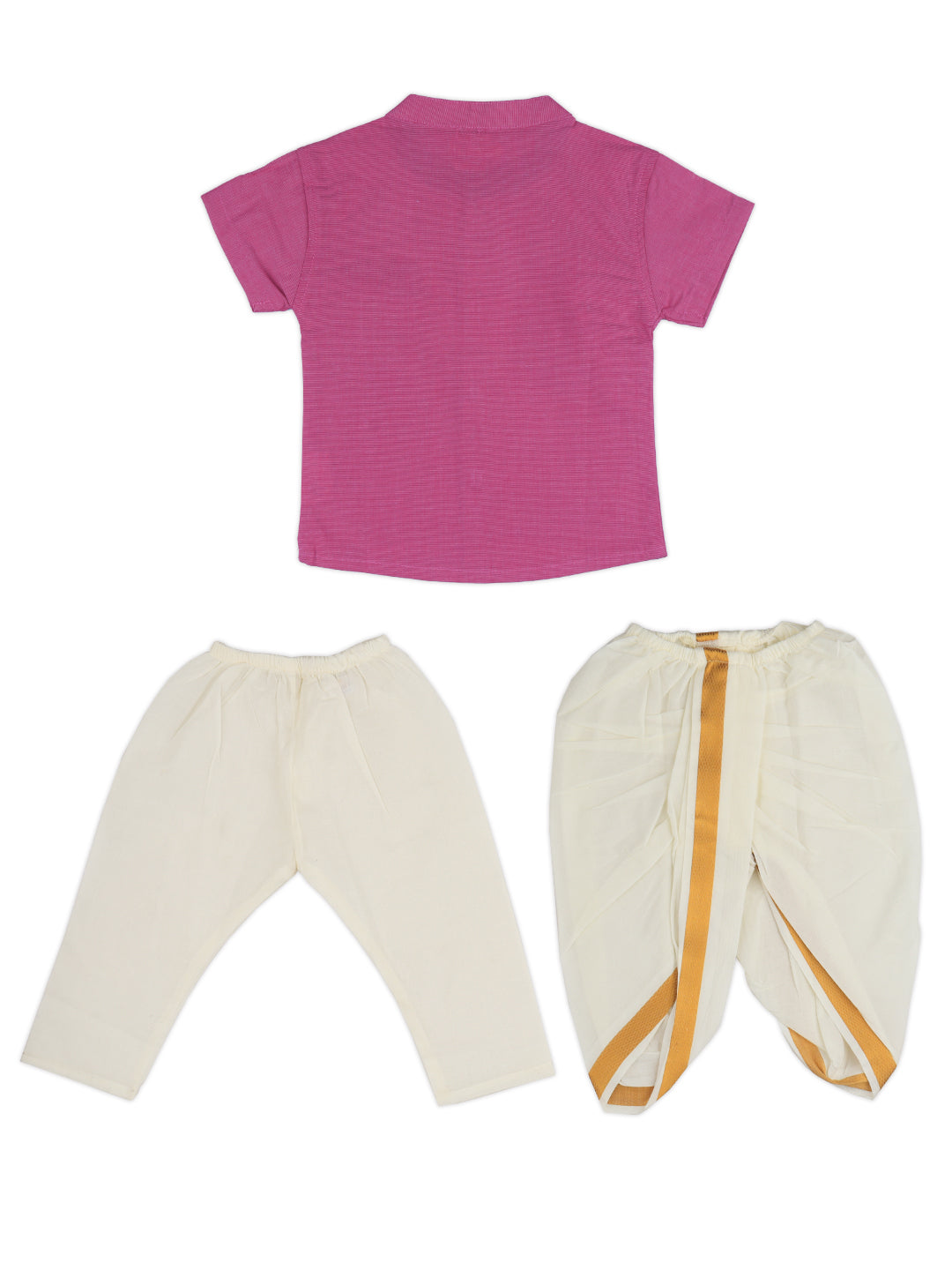 Born Baby Shirt with Pant and Panchakacham Set Pink G7
