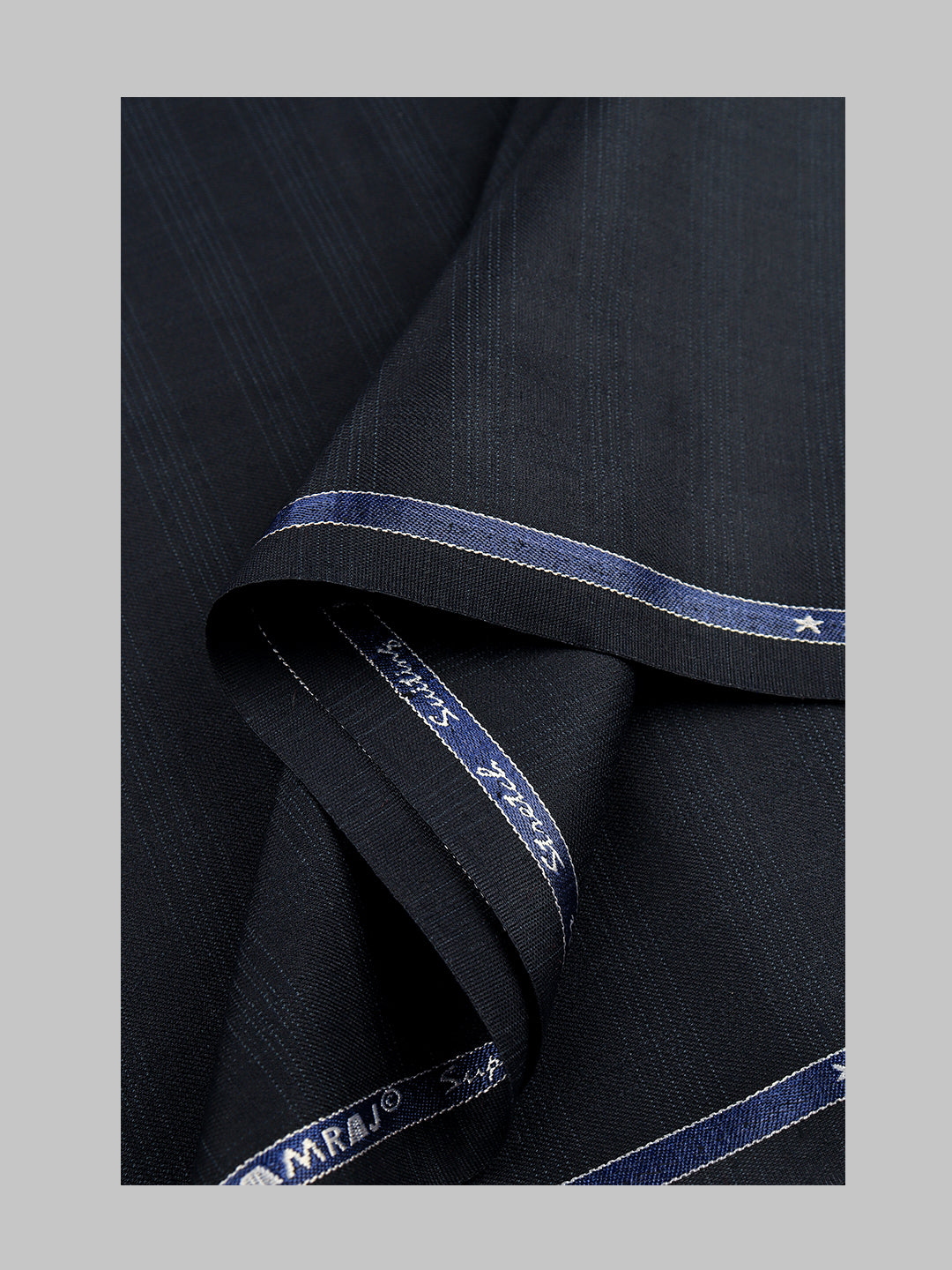 Men Poly Viscose Blend Checks Suiting Fabric Navy Enable Stretch