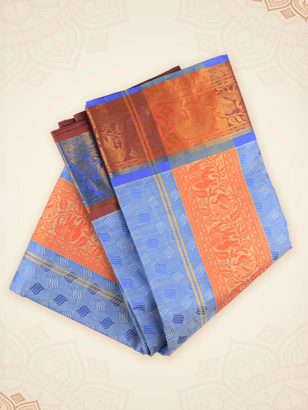 Men Art Silk Panchakacham Blue Bheeshmar(9+5) BM02
