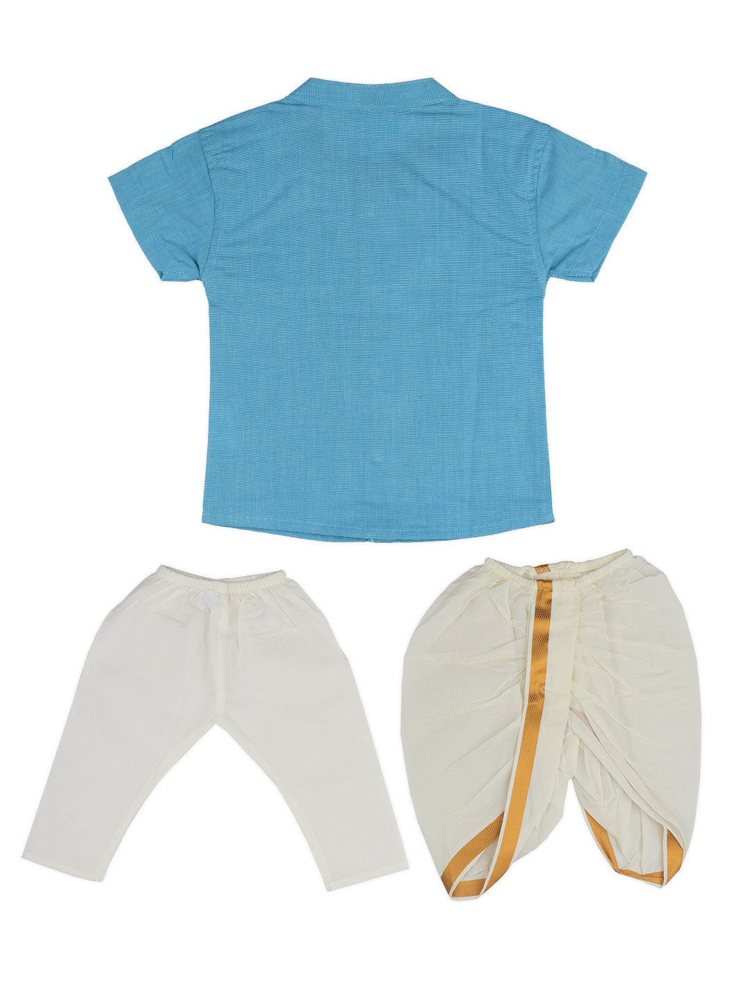 Newborn Baby Blue Shirt with Pant and Panchakacham Set G24
