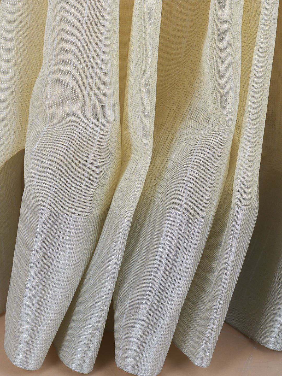 Women Semi Linen Saree Light Yellow SL215