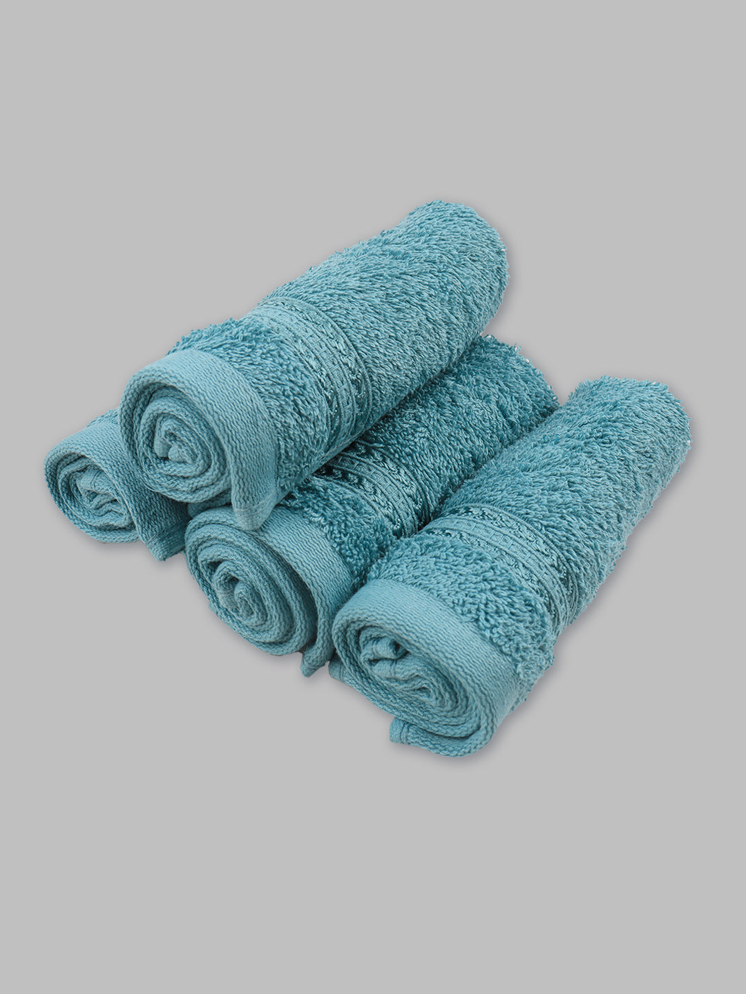 Bamboo Cotton Face Towel Blue FC7 (4 Pcs Pack)