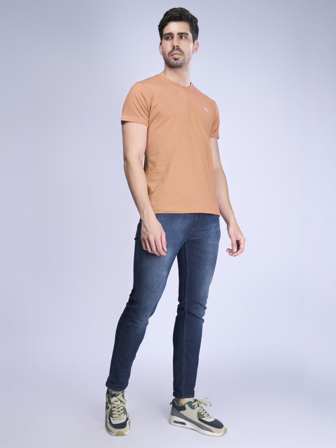 Mens 100% Cotton Orange Half Sleeves Expert Tee - ET4