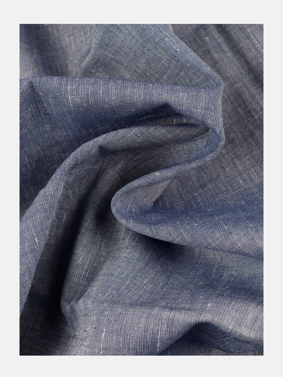 Linen Cotton Plain Colour Shirt Fabric Grey Blue Unic Fashion