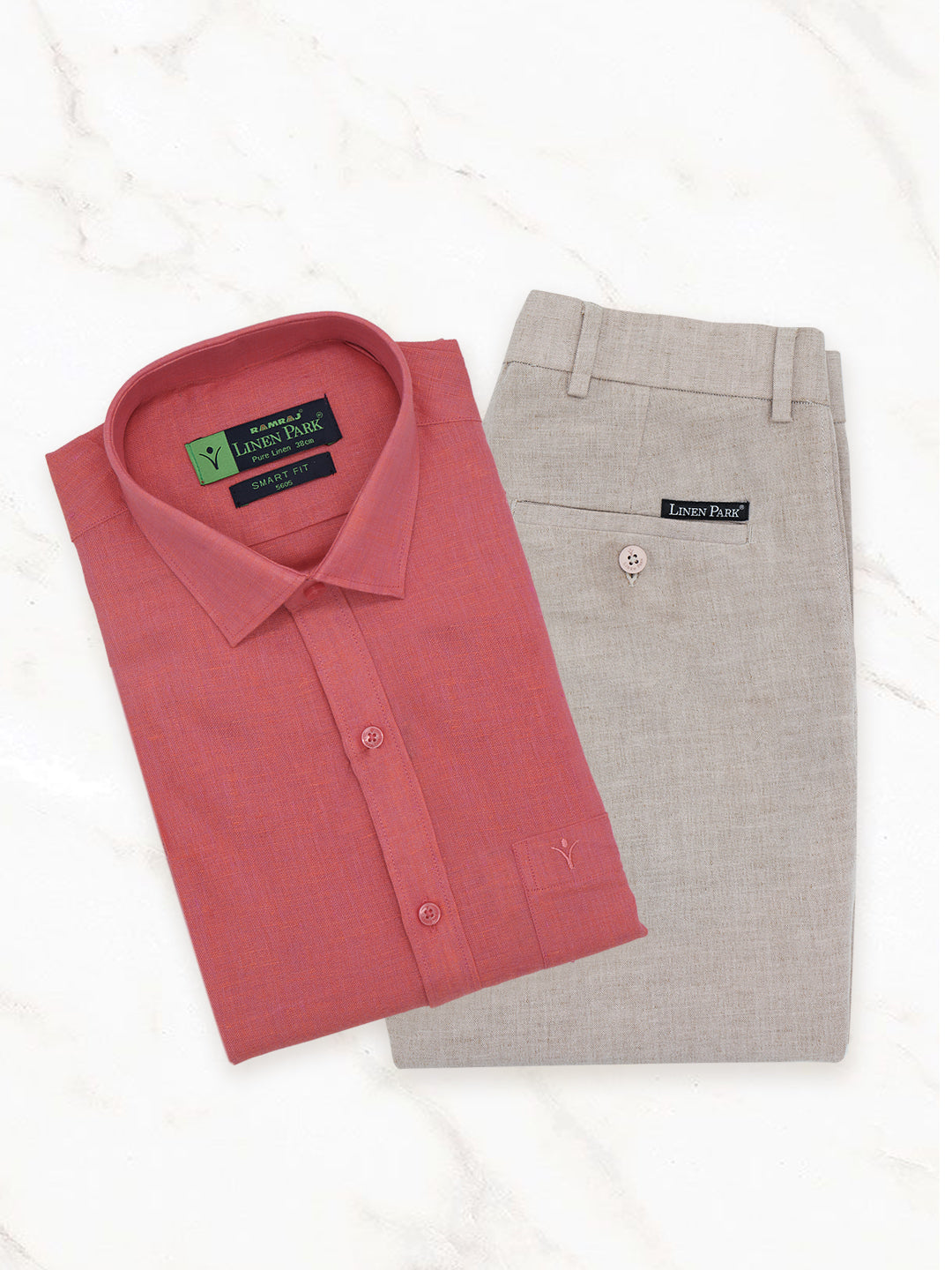 Mens Pure Linen Shirt and Linen Cotton Pant Combo L14