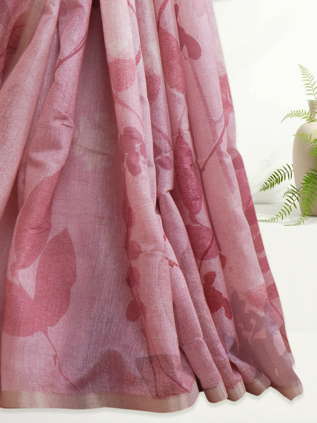 Women Light Pink Semi Tussar Saree ST278
