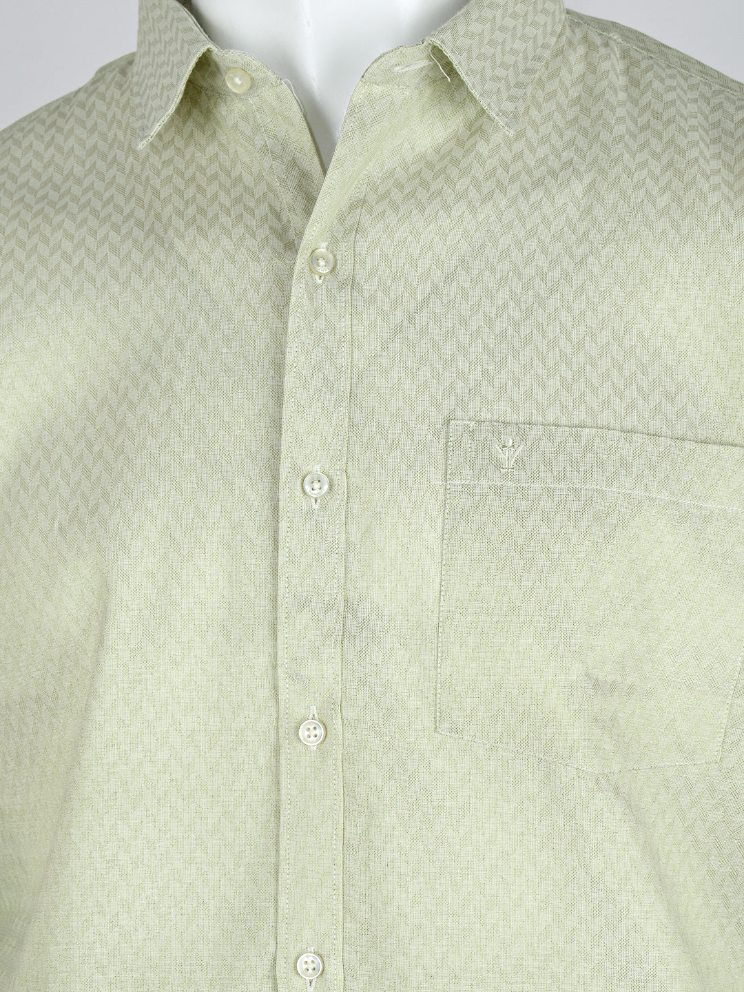 Men Moss Green Tissue Jacquard Full Sleeves Shirt with Matching Dhoti Set MGD12