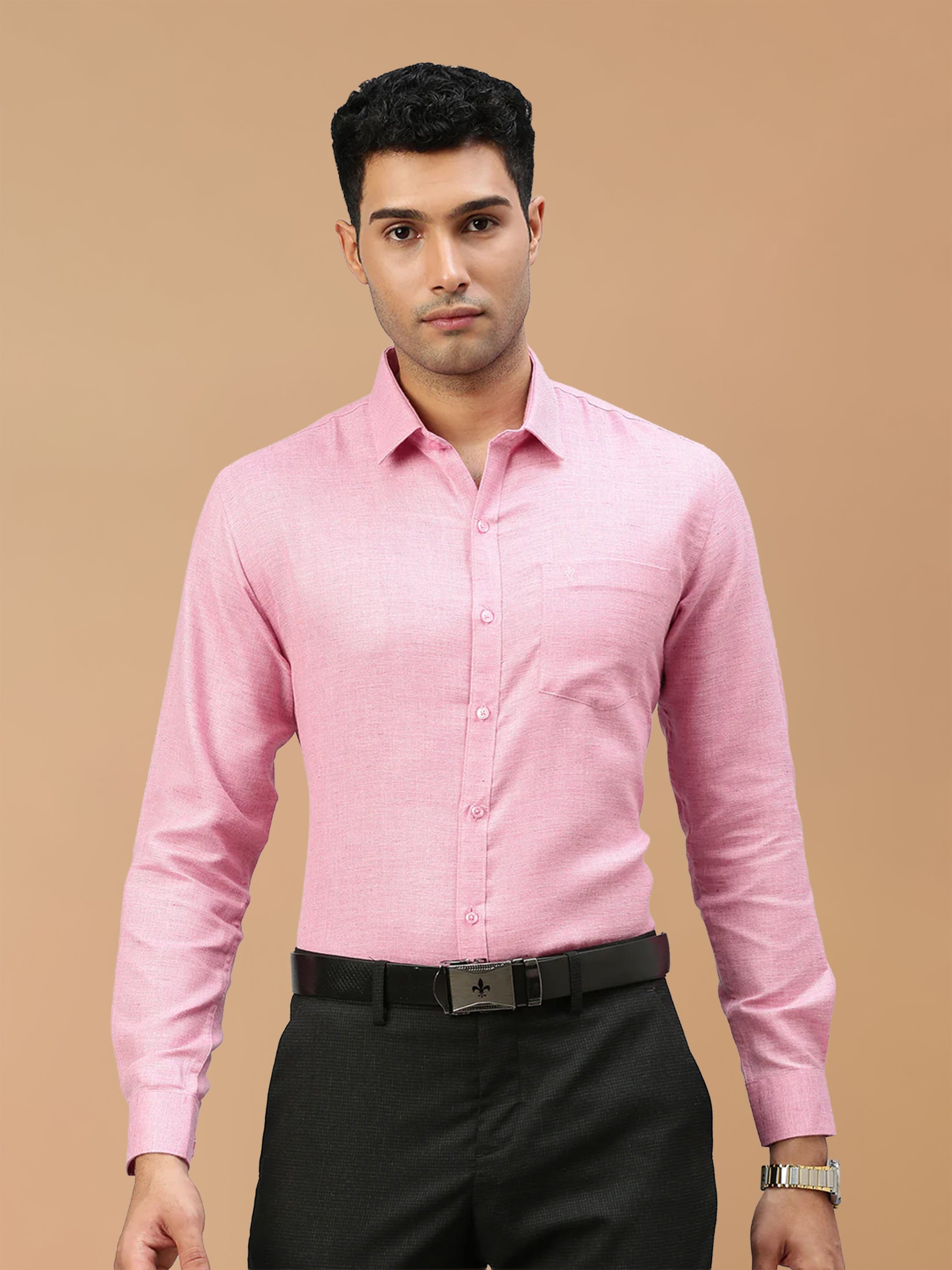 Cotton Rich Purply Pink Regular Fit Shirt T7 CG13