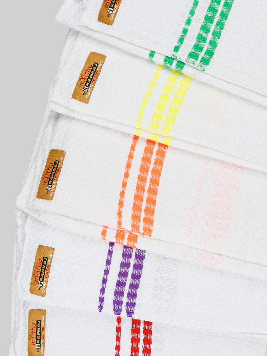 Cotton White Bath Towel Chariot-Mix colour