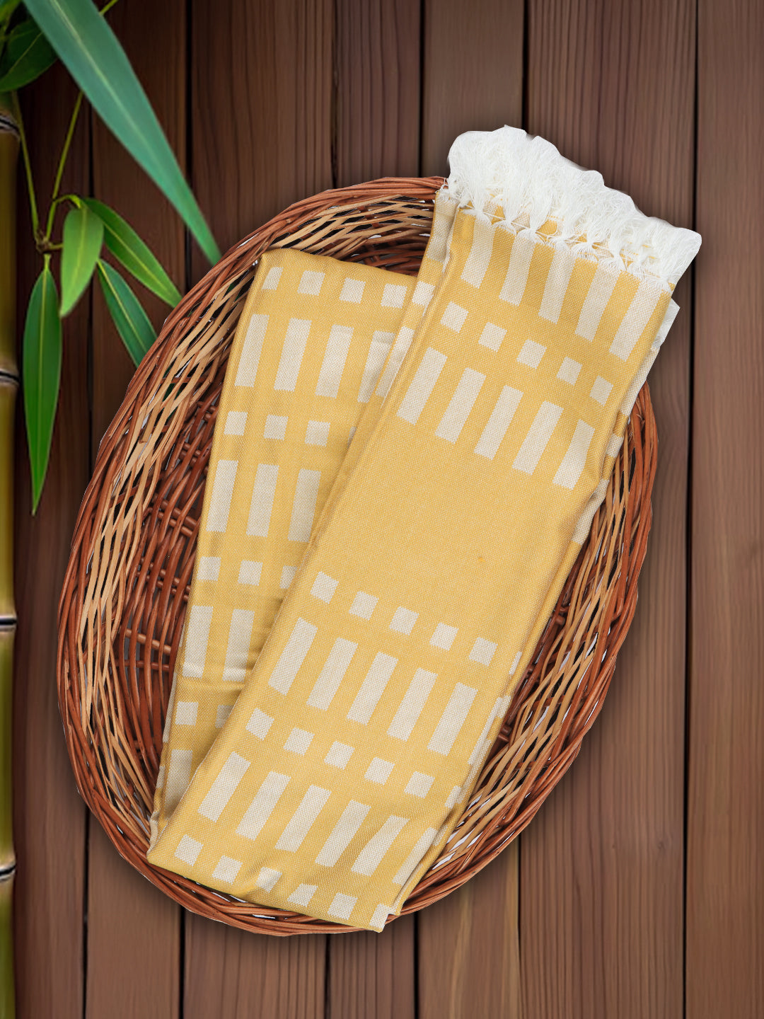 Ultra Soft Absorbent Bamboo Cotton Mustard Bath Towel ST01